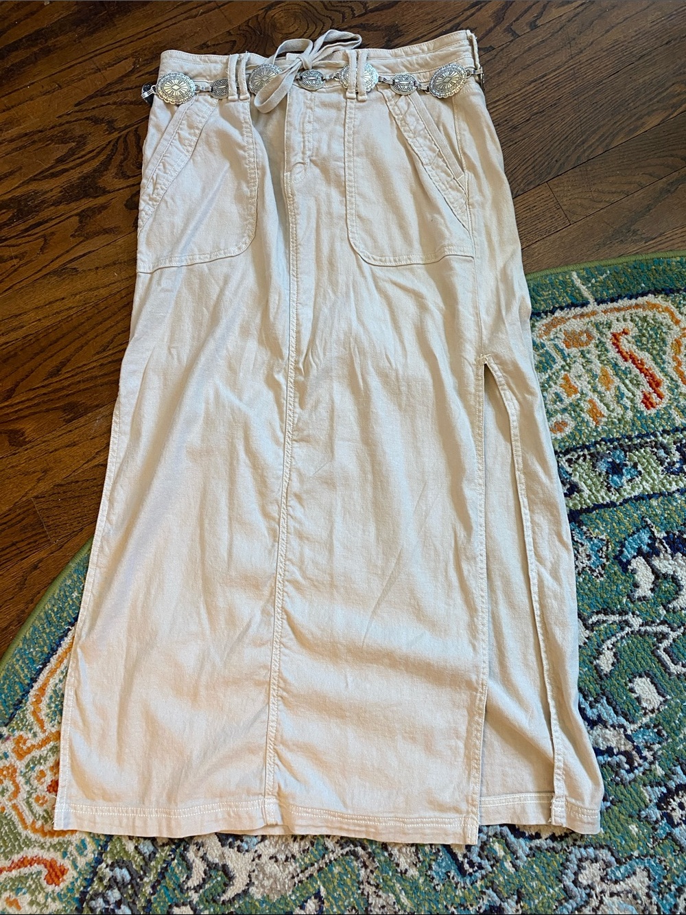 American Eagle low rise khaki maxi skirt